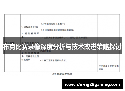 布克比赛录像深度分析与技术改进策略探讨 布克比赛录像深度分析与技术改进策略探讨